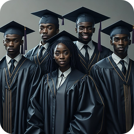 Image of 5 students graduating
